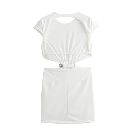 Women Jewelry Bowknot Decoration Backless Dress