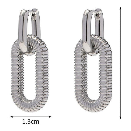 Exaggerated 18K Gold Plated Stainless Steel Chain Earrings Jewelry Advanced Trendy Stylish Earrings Accessories