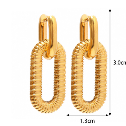Exaggerated 18K Gold Plated Stainless Steel Chain Earrings Jewelry Advanced Trendy Stylish Earrings Accessories