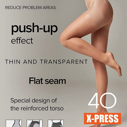 Conte X-Press Soft 40 Den - 5 Modelling Belts Control Top Women's Tights (8С-69СП)