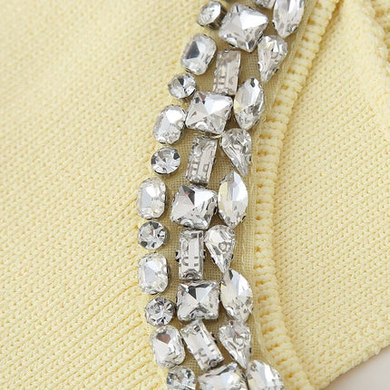 Summer Women Clothing Casual All Match Jewelry Inlaid Plain Stitch Top
