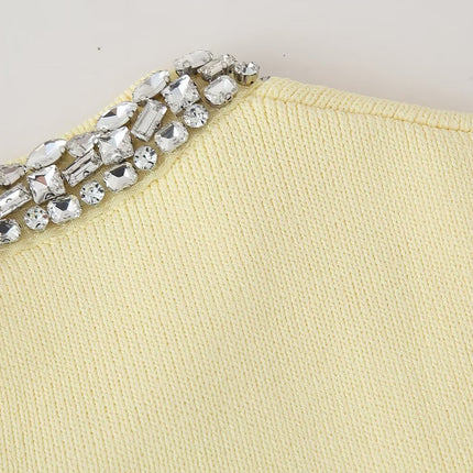 Summer Women Clothing Casual All Match Jewelry Inlaid Plain Stitch Top