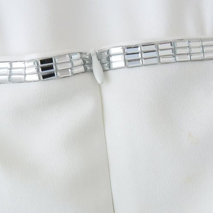Summer Women Jewelry Inlaid Top Tube Top Short Type Skirt Set Women