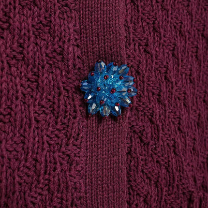 Autumn Women Street Jewelry Button Decoration Knitted Coat