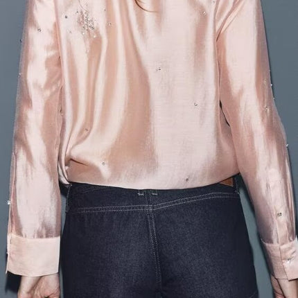 Women Clothing Classic Western All Matching Jewelry Embroidered Shirt