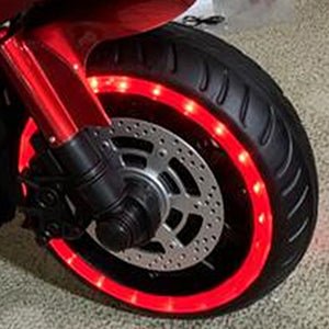 12V Motorcycles For Kids With Training Wheels (Red)