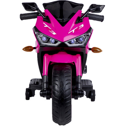 12V Motorcycles For Kids : With Training Wheels (Pink)