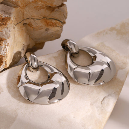 Stainless Steel Studs High Grade Niche Exaggerated Earrings Titanium Steel Ear Rings Earrings Women