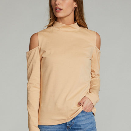 Cold shoulder long sleeve top