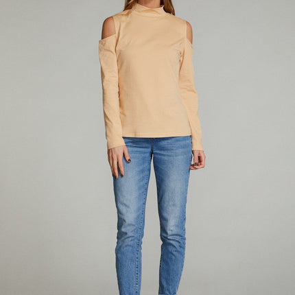 Cold shoulder long sleeve top