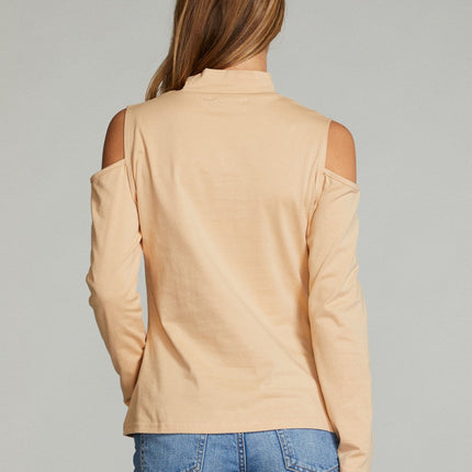 Cold shoulder long sleeve top
