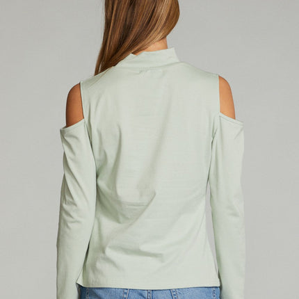 Cold shoulder long sleeve top