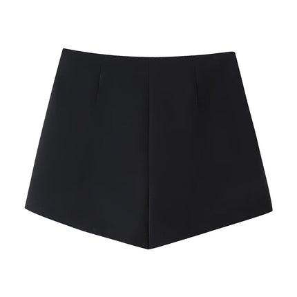 Spring Women Casual Artificial Jewelry Inlaid Embroidered Blazer High Waist Shorts Set