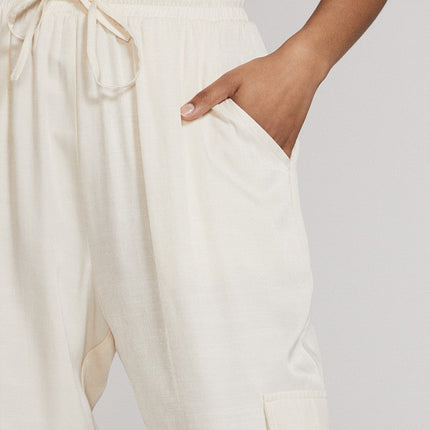 Textured satin cargo pants