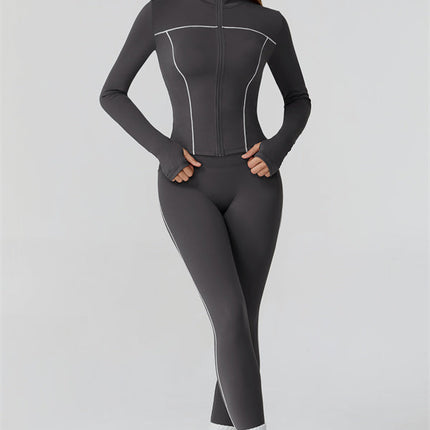 The Venus Zip Top Sports Bra Leggings 3-Piece Set