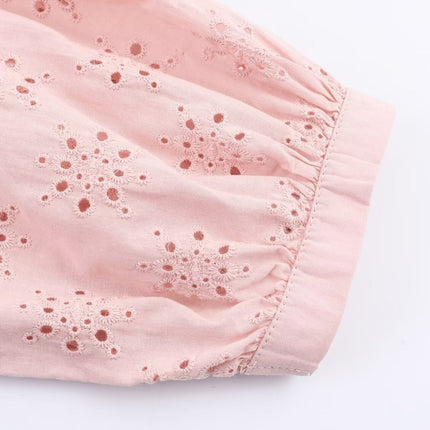 Women Clothing Casual Hollow Out Cutout Embroidered Shirt