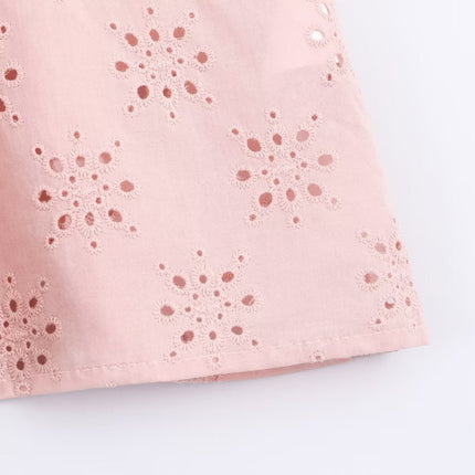 Women Clothing Casual Hollow Out Cutout Embroidered Shirt