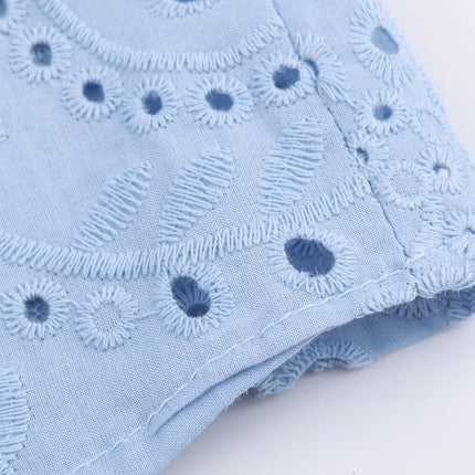 Women Clothing Autumn Hollowed out Embroidered Shirt