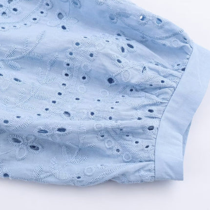 Women Clothing Autumn Hollowed out Embroidered Shirt