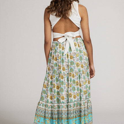 Printed maxi skirt
