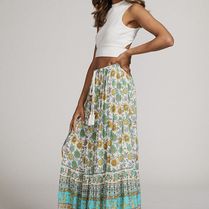Printed maxi skirt