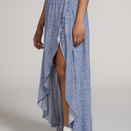 Front slit ditsy floral maxi skirt