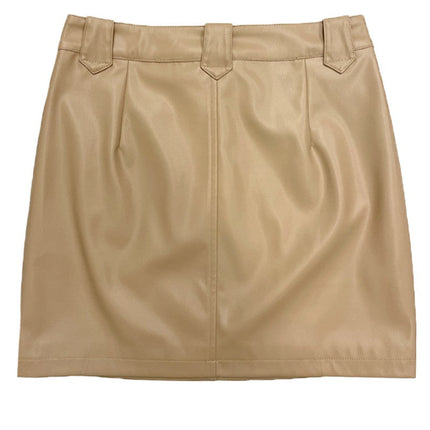 Western contrast pleather mini skirt
