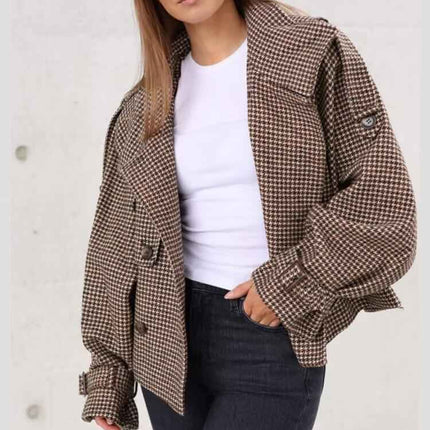 Retro Plaid Woolen Jacket MUNSIEUR New Arrivals
