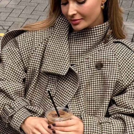 Retro Plaid Woolen Jacket MUNSIEUR New Arrivals