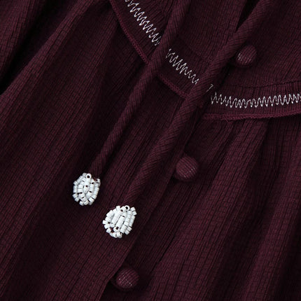 Women Long Sleeve Casual Beaded Embroidered Shirt