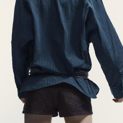 Women Clothing Cotton Scarf Plaid Shirt