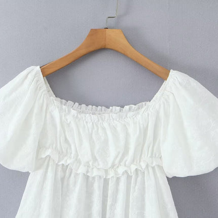 Sweet Puff Sleeve Niche Doll Shirt for Women Spring Autumn All Matching Pullover Loose Top
