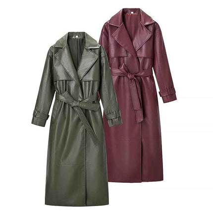 Women's Long Sleeve Leather Jacket