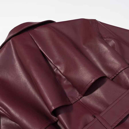 Women's Long Sleeve Leather Jacket
