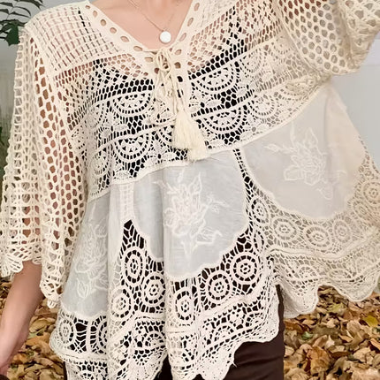 Women Summer Vacation V Neck Top