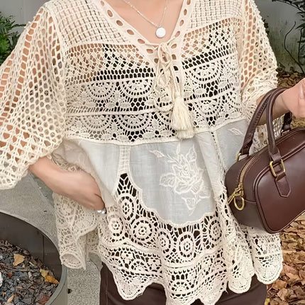 Women Summer Vacation V Neck Top