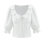 S / White Petal Collar Shirt