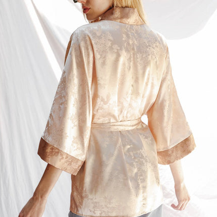 Tonal jacquard kimono