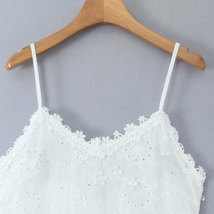 Women Clothing Exquisite Embroidered Floral Strap Dress