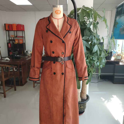 Women's Trench Western Style Suede Long Jacket
