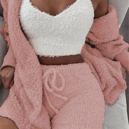 Women's 3-Piece Velvet Pajama Set – Soft Lounge Suit S–XXXL