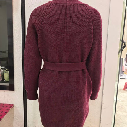 Women Autumn Winter Jewelry Bead Knitted Cardigan