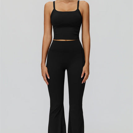 The Fyra Crop Tank Flared Leggings 2-Piece Set