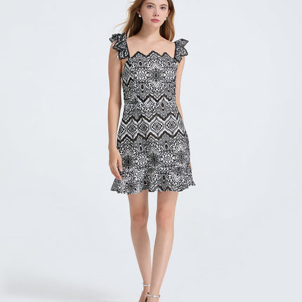Women Summer Printed V Neck Sleeveless Dress