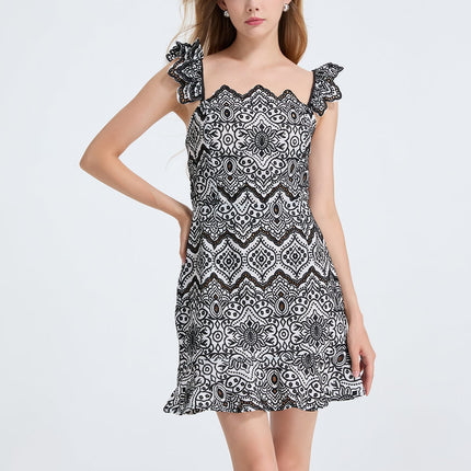 Women Summer Printed V Neck Sleeveless Dress