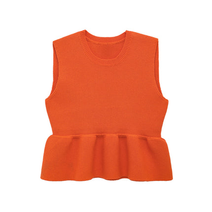 Spring Women Clothing Design Cropped Short Top Hem Knitted Top