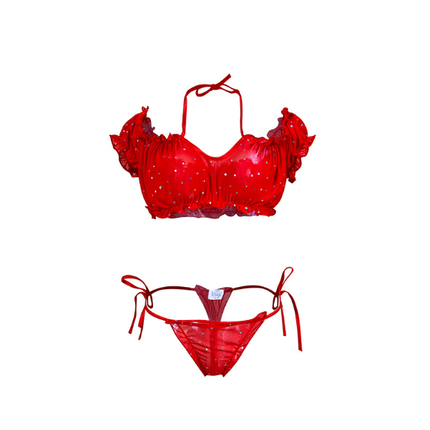 Sequ Dot Mesh Lingerie Two Piece Set