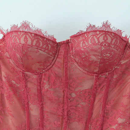 Lace Corset Tube Top Push up T-shirt