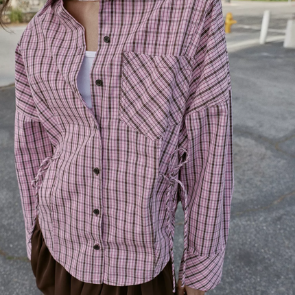 Women Clothing Idle Multiple Wear Plaid Shirt