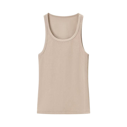 Spring Women Clothing Sexy Sexy round Neck Sleeveless Rib Sling Top
